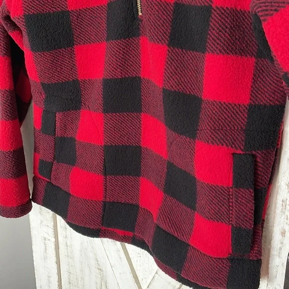 NWT Old Navy Buffalo Plaid Pullover Quarter Zip Fleece - Picture 7 of 9